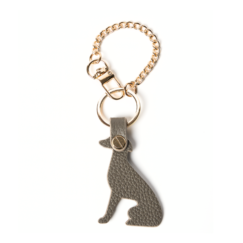 Sand Leather Greyhound Bag Charm