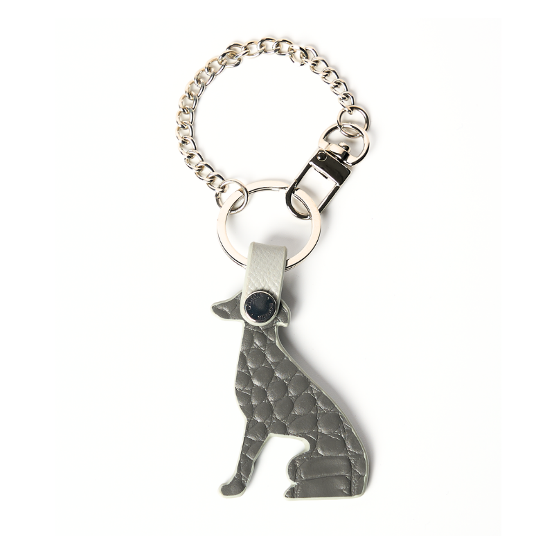 Moonstone Leather Greyhound Bag Charm