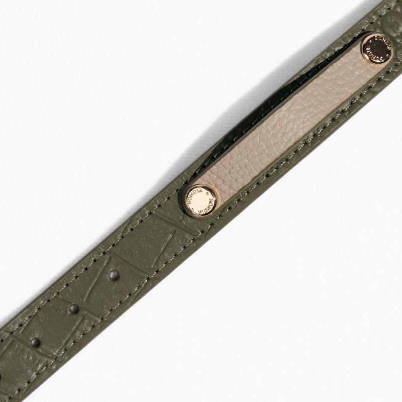 Slim Emerald Leather Collar - BONDIR