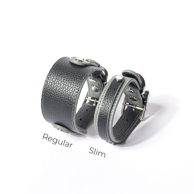 Slim Indigo Leather Collar