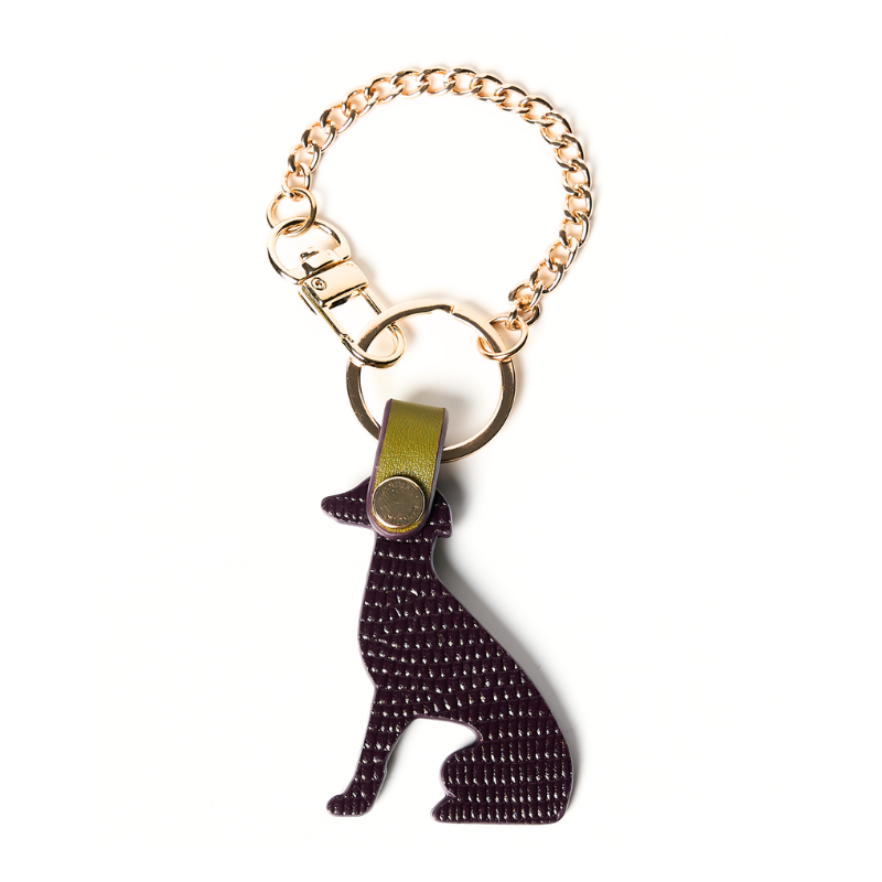 Purrble Leather Greyhound Bag Charm