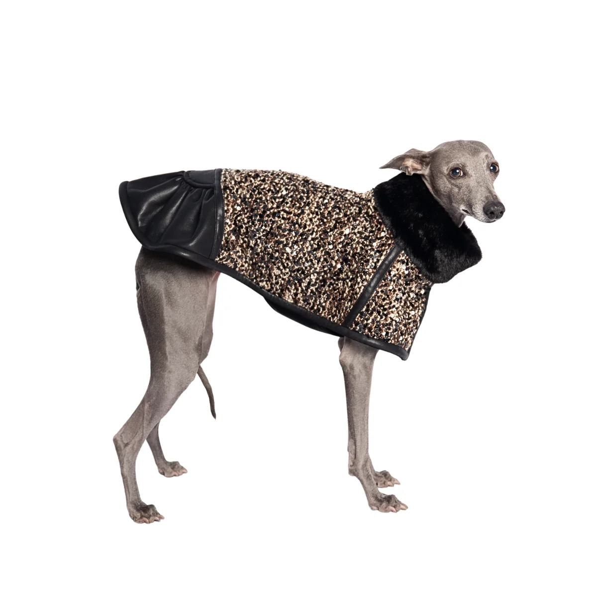 Crimson Sequin Dog Coat