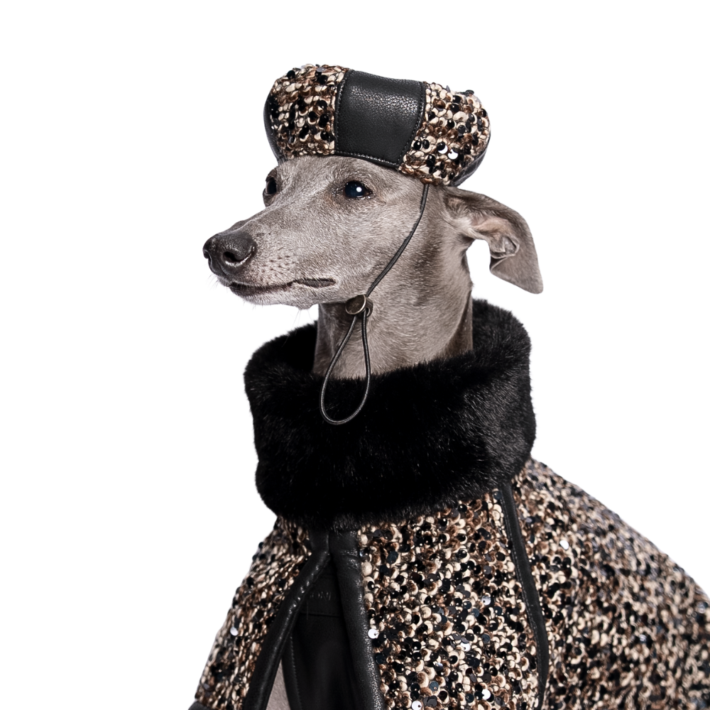 Crimson Sequin Dog Beret